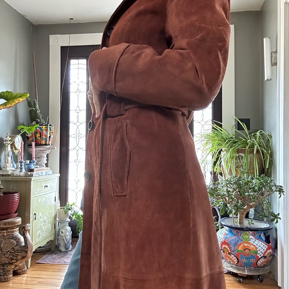 Vintage Suede Coat W/ Hood - Picture 4 of 10